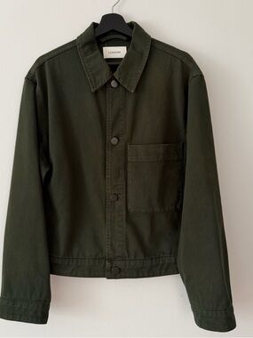 SOLD: Lemaire Boxy Denim Trucker Jacket in Green
